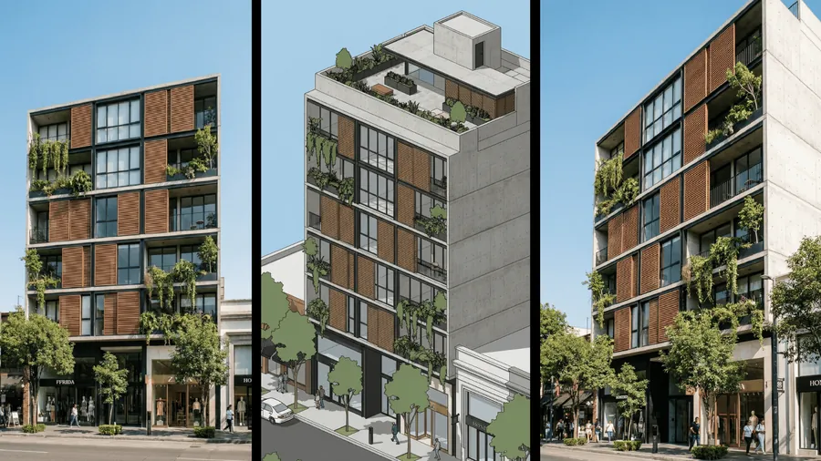 Edificio Híbrido: fachada vegetal y retail